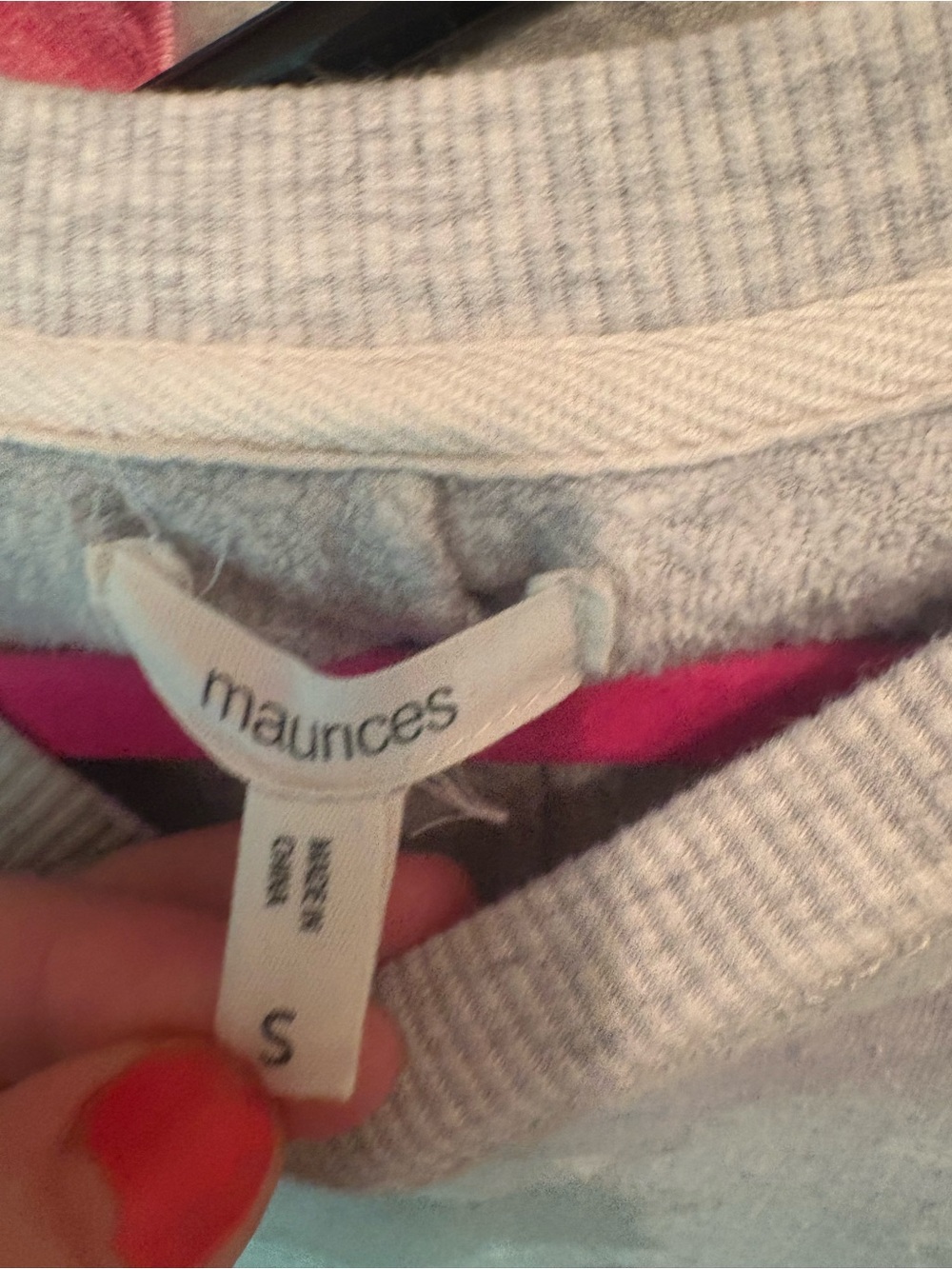 Maurices Light Gray and White Camouflage Long Sleeve Tee - Picture 2 of 2